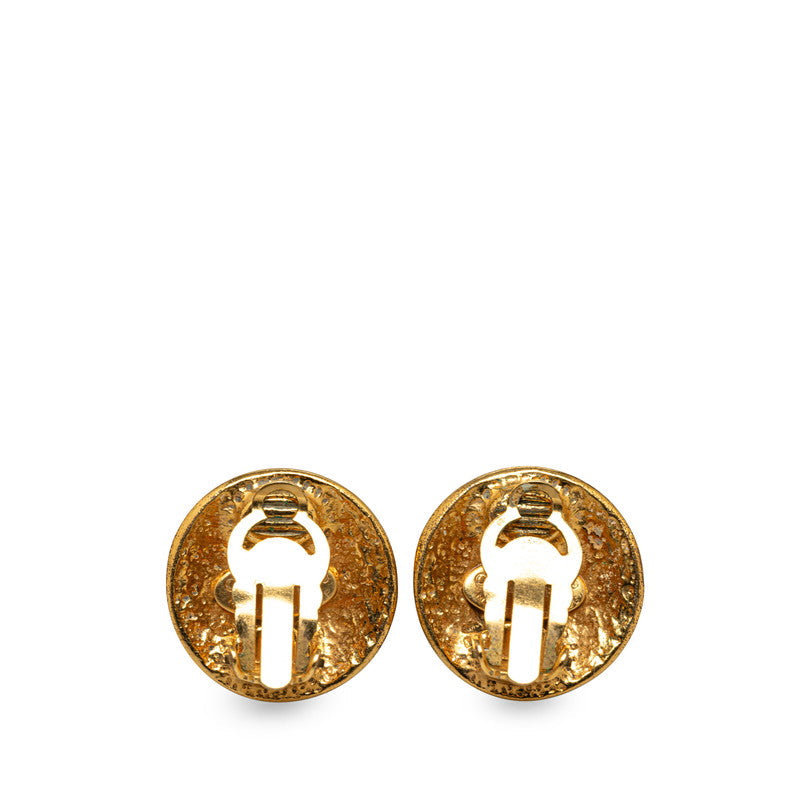 Chanel Gold Plated Coco Mark   Earrings 94P