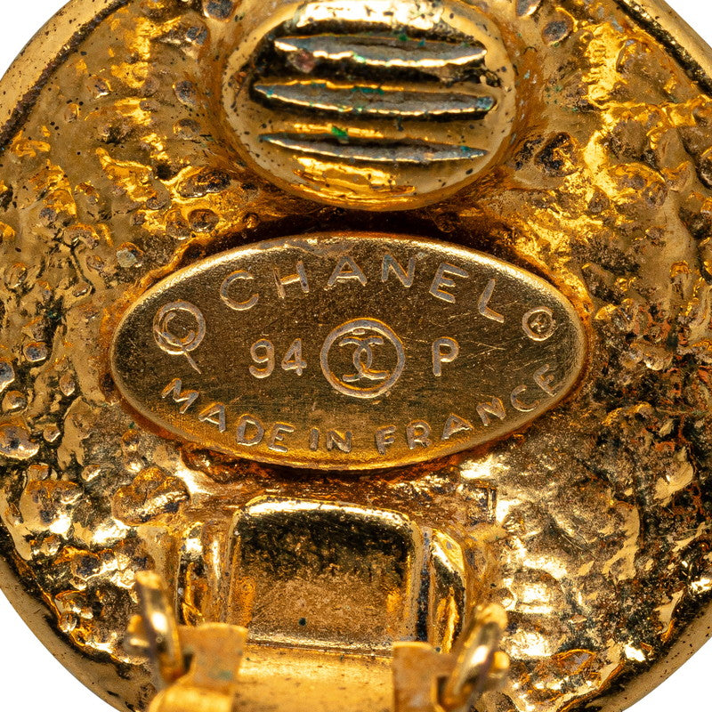 Chanel Gold Plated Coco Mark   Earrings 94P