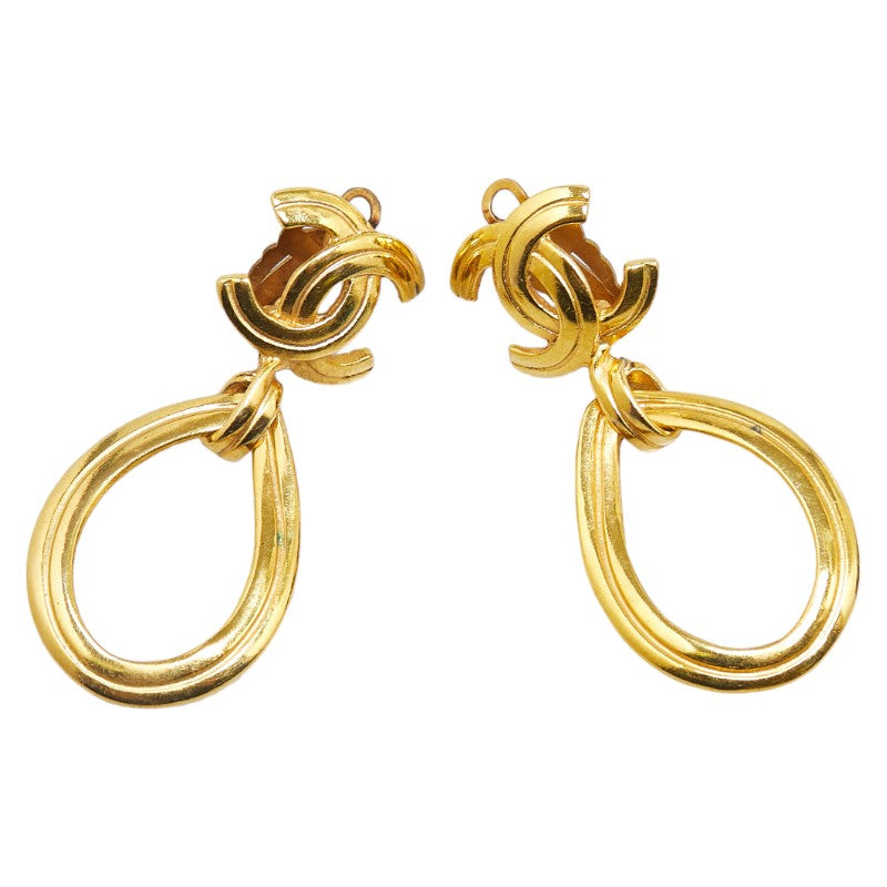Chanel Coco Mark Swing Tear Drop Earrings