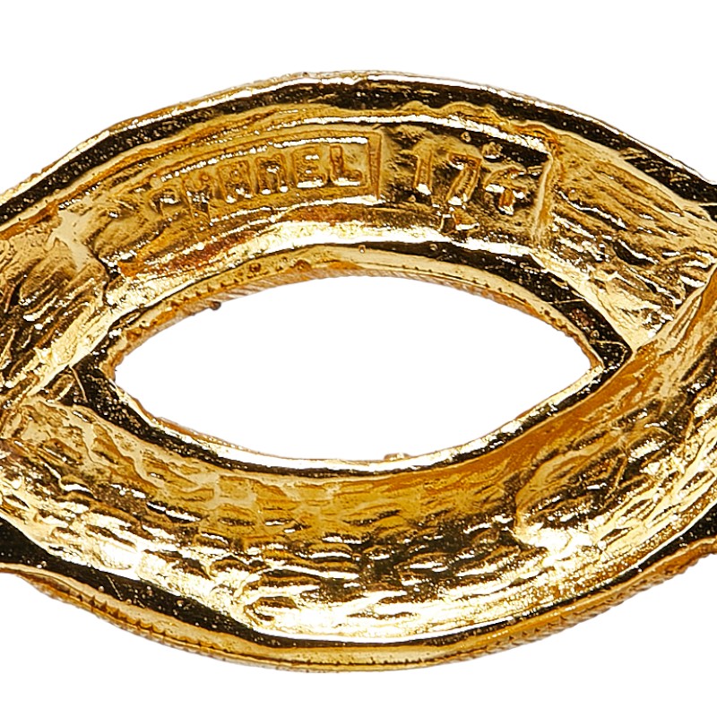 Chanel Coco Mark Brooch Gold Plated Rhinestone