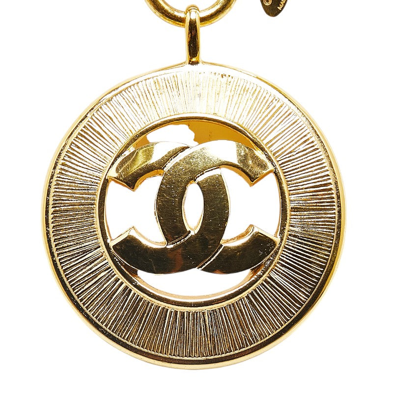 Chanel Coco Mark Round Necklace Gold Plated
