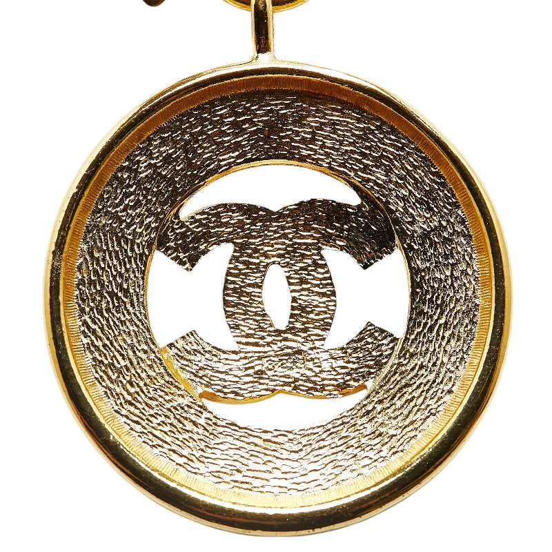 Chanel Coco Mark Round Necklace Gold Plated