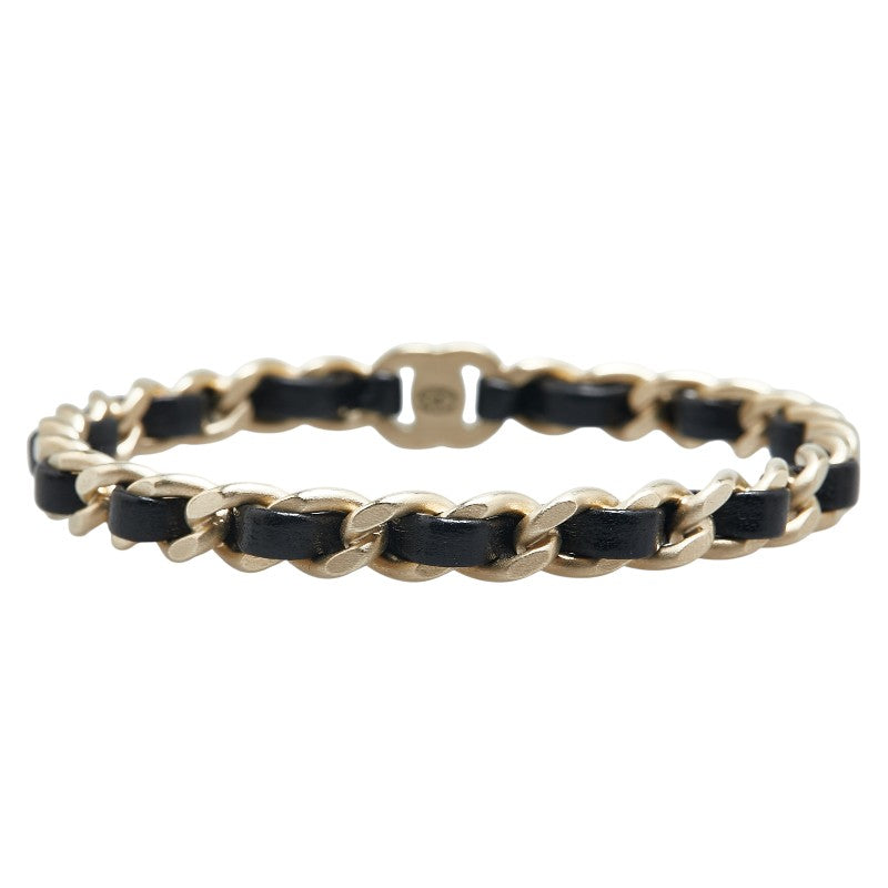 Chanel Coco Mark Mini Turnlock Motif Metal Leather Bracelet