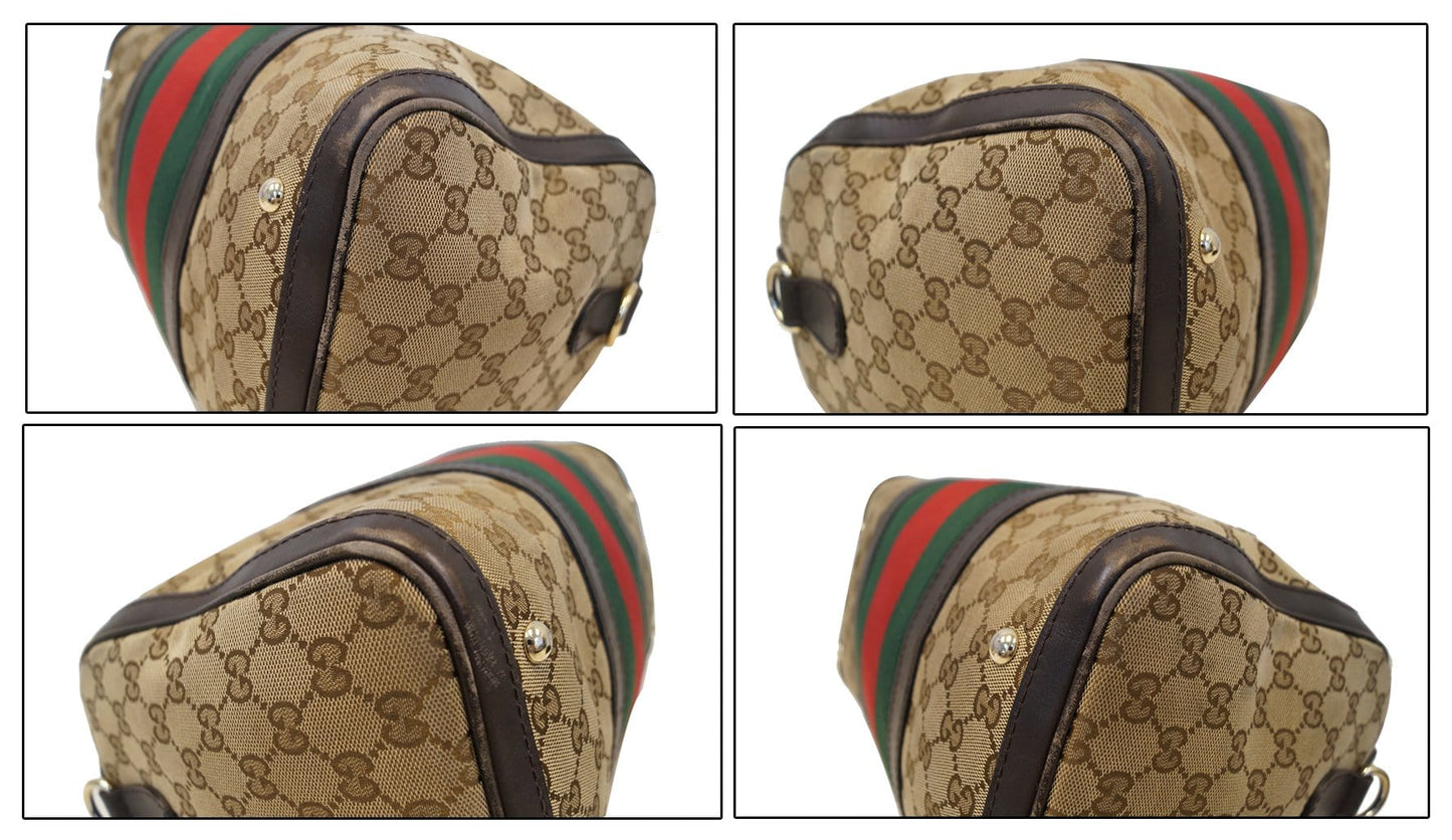 GUCCI  Web Medium  GG Boston Bag with Signature Web