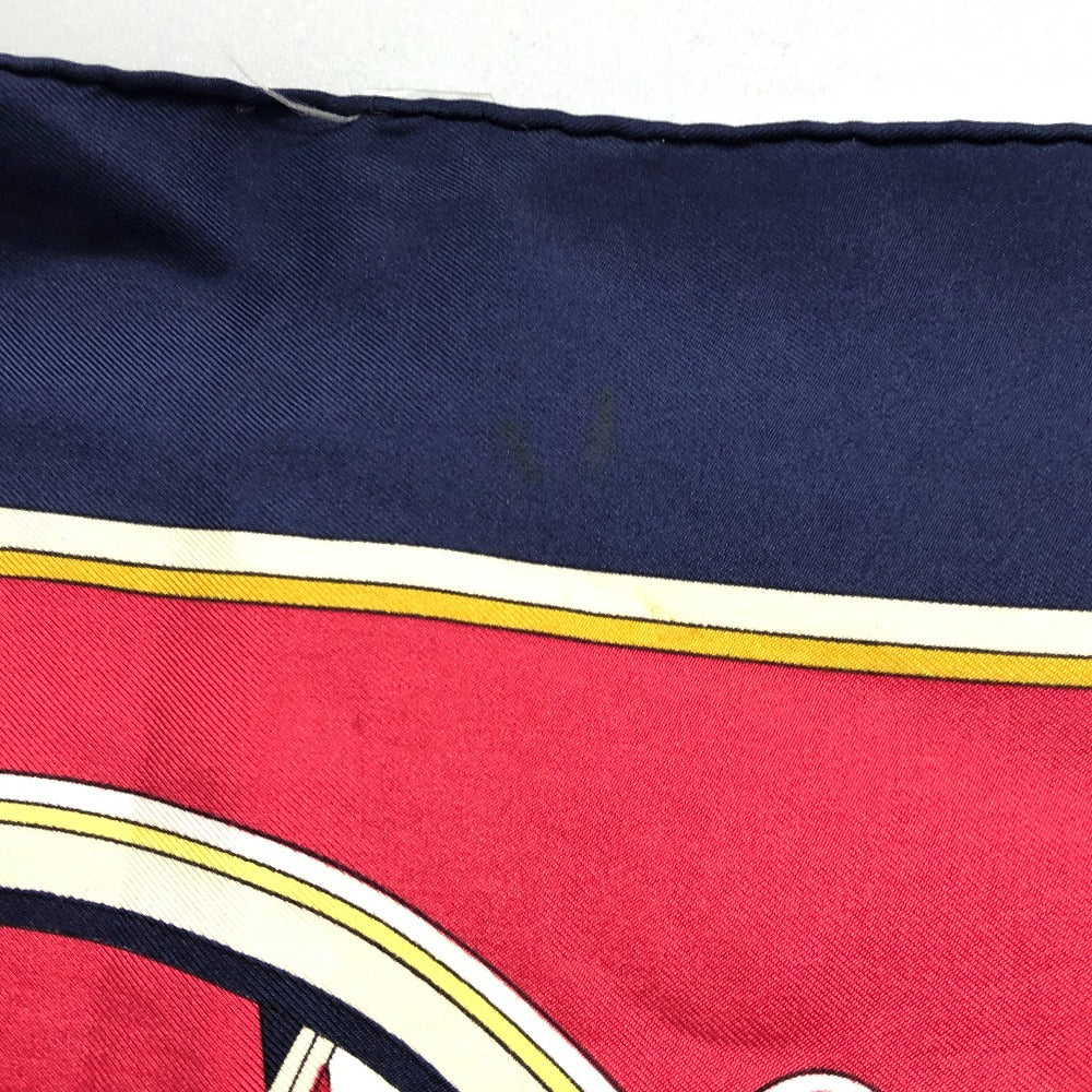HERMES scarf silk Navy Carre90 George Washington's Carriage Women  d