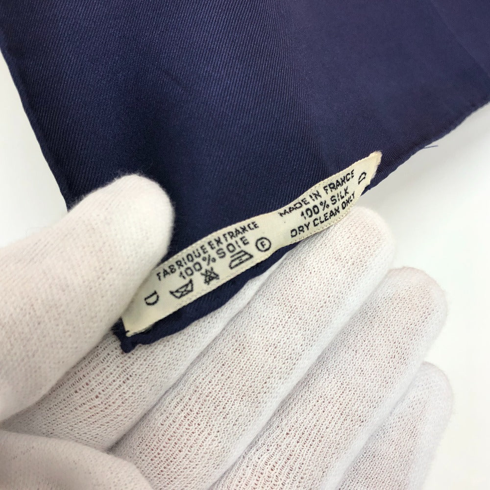HERMES scarf silk Navy Carre90 George Washington's Carriage Women  d