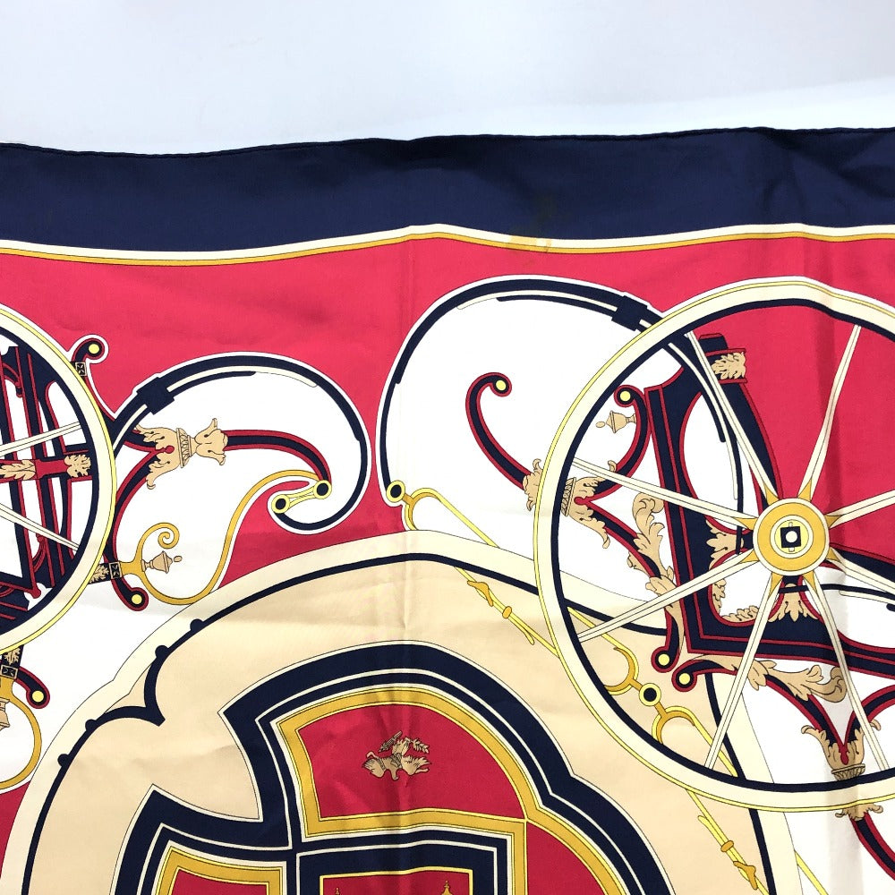 HERMES scarf silk Navy Carre90 George Washington's Carriage Women  d