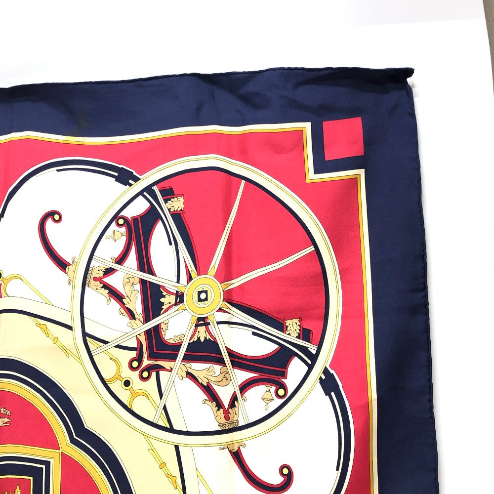 HERMES scarf silk Navy Carre90 George Washington's Carriage Women  d