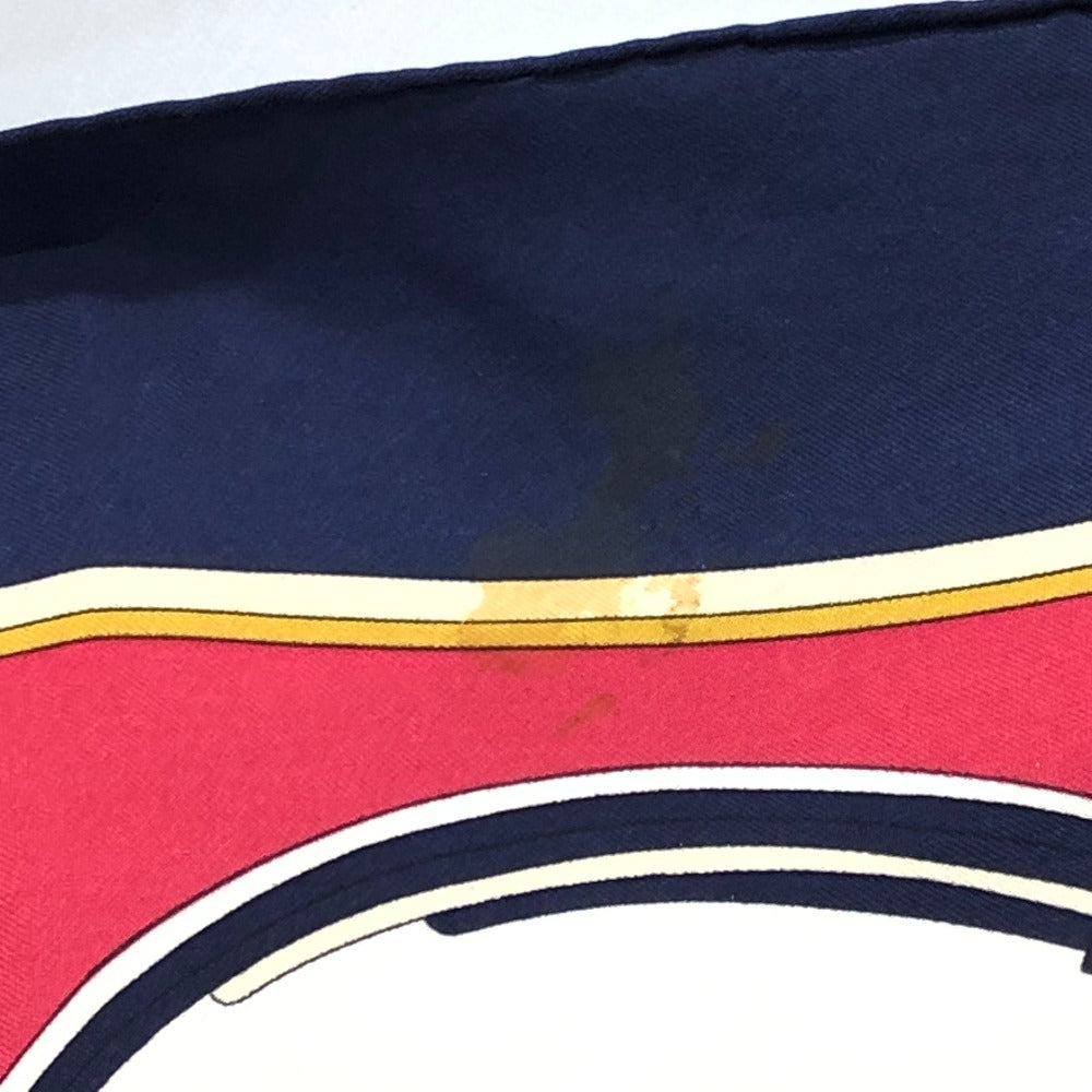 HERMES scarf silk Navy Carre90 George Washington's Carriage Women  d