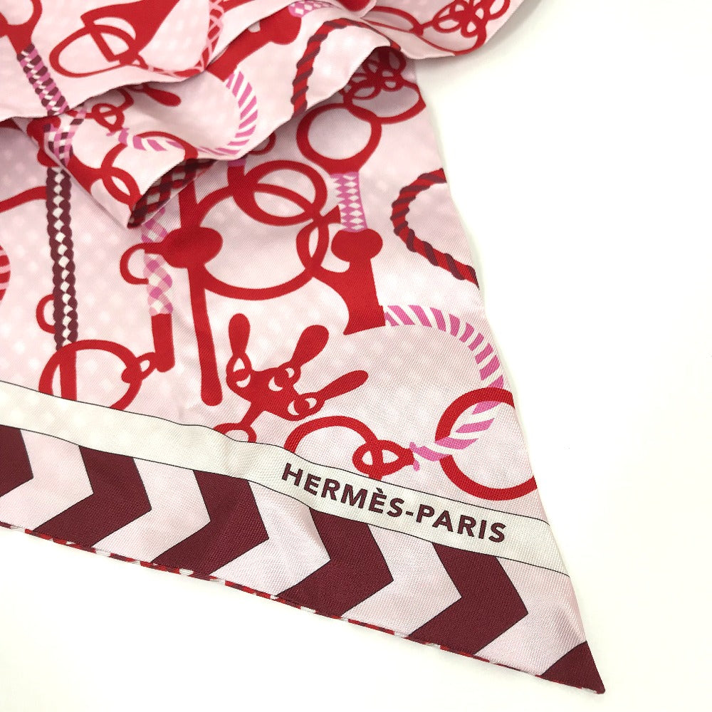HERMES scarf silk Red bandeau scarf Maxi Twilly Women  d
