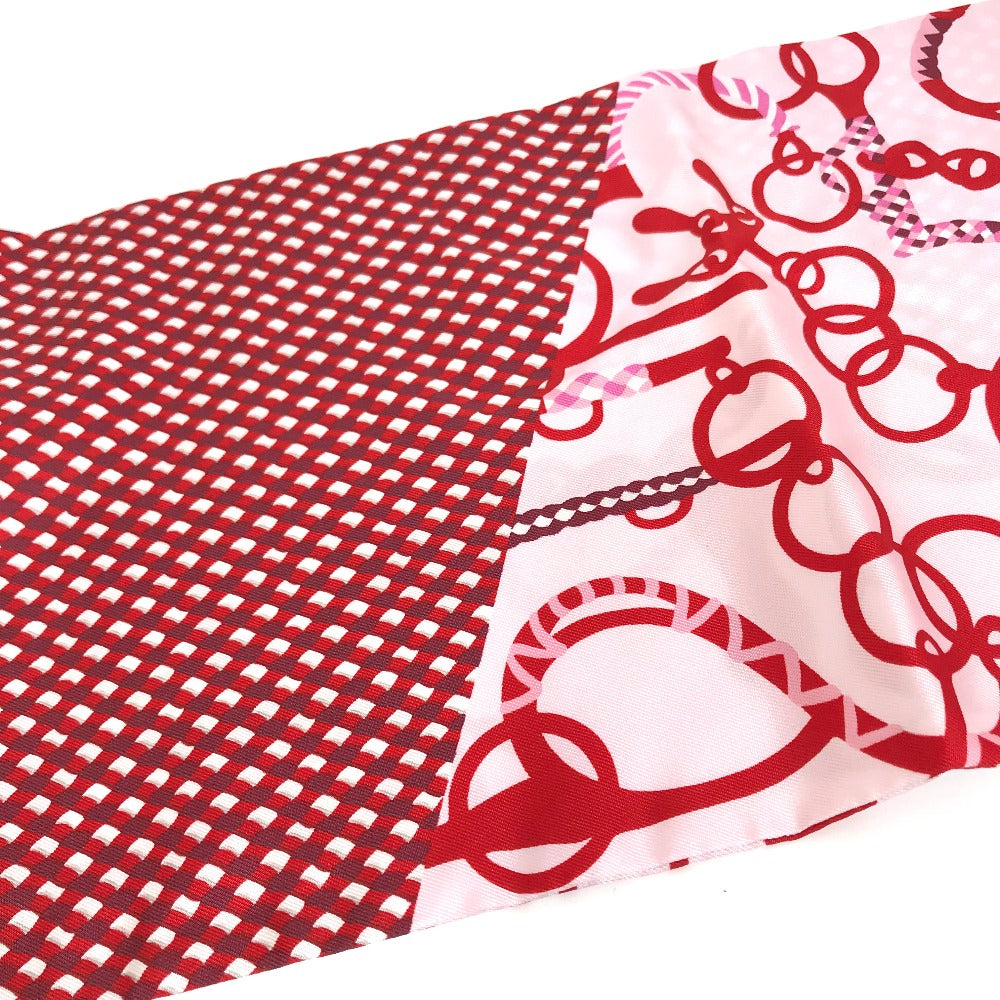 HERMES scarf silk Red bandeau scarf Maxi Twilly Women  d