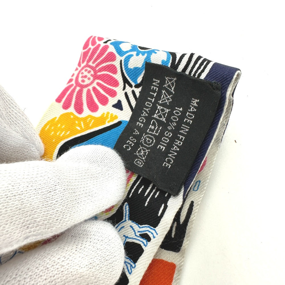 HERMES scarf silk multicolor flour Bingata Bingata Women  d