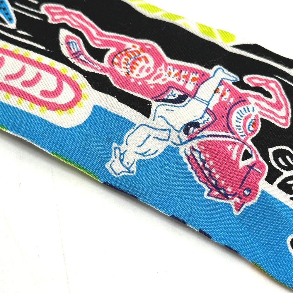 HERMES scarf silk multicolor flour Bingata Bingata Women  d
