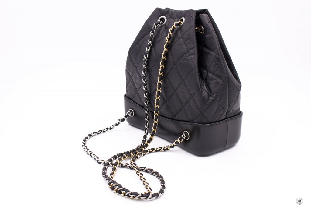 Chanel A Y Gabrielle Small Backpack Black Calfskin Small Shoulder Bags