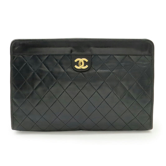 Chanel Matelasse Lambskin Clutch Bag