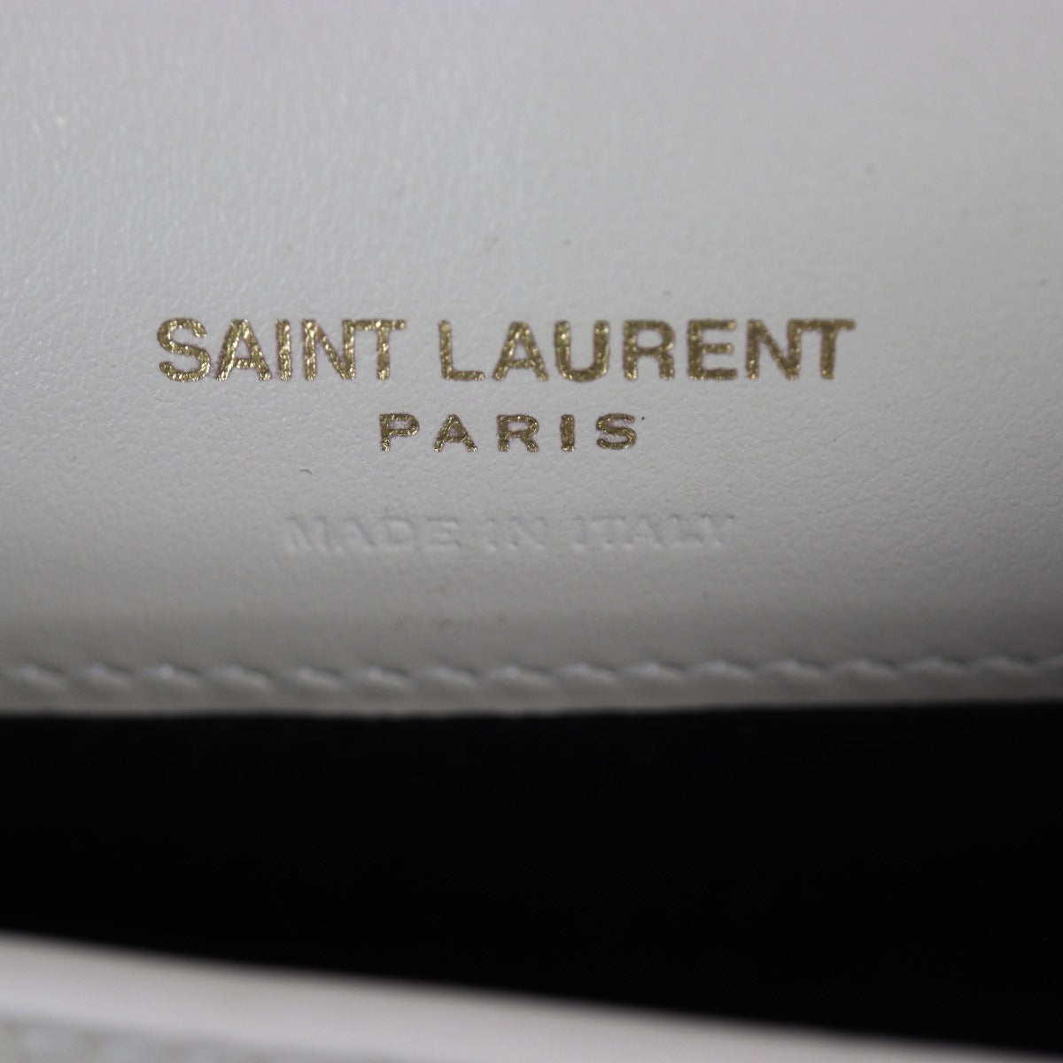 Saint Laurent Cassandre Phone Holder on Chain Croc Embossed