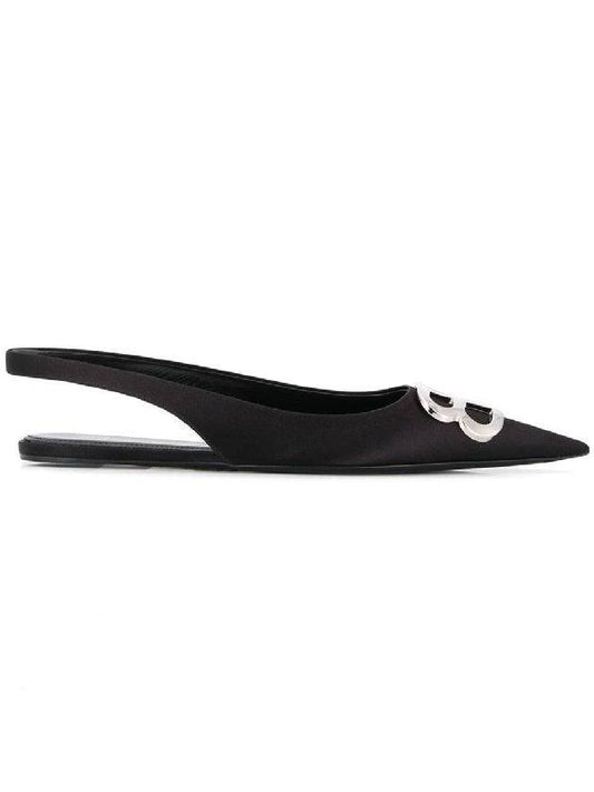 Luxury Balenciaga Trending 2025 BB Logo Slingback Flat Black