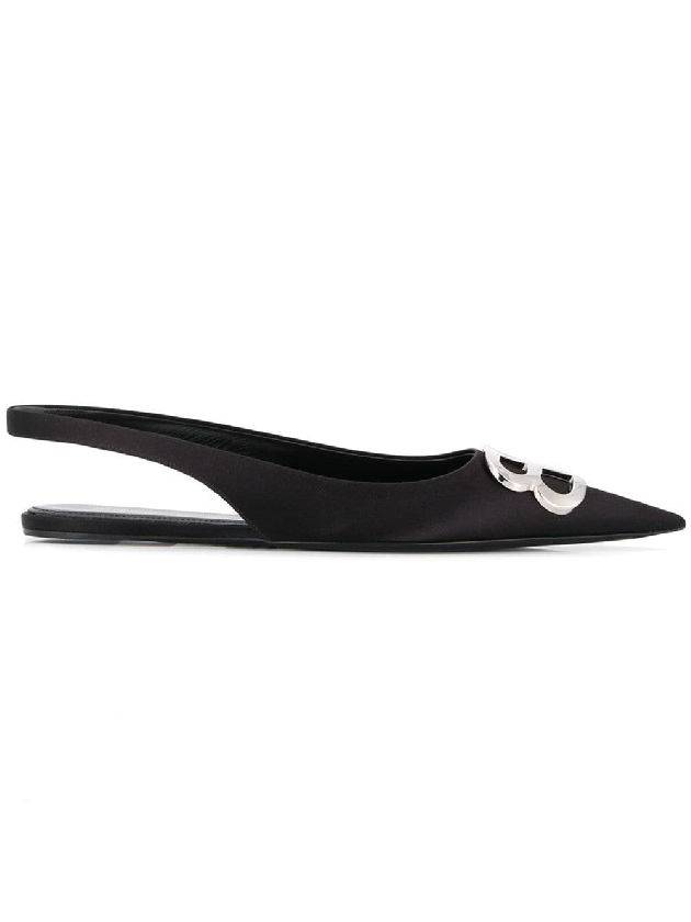 Luxury Balenciaga Trending 2025 BB Logo Slingback Flat Black