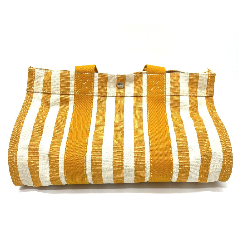 HERMES Tote Bag cotton Orange Cannes border Women  d