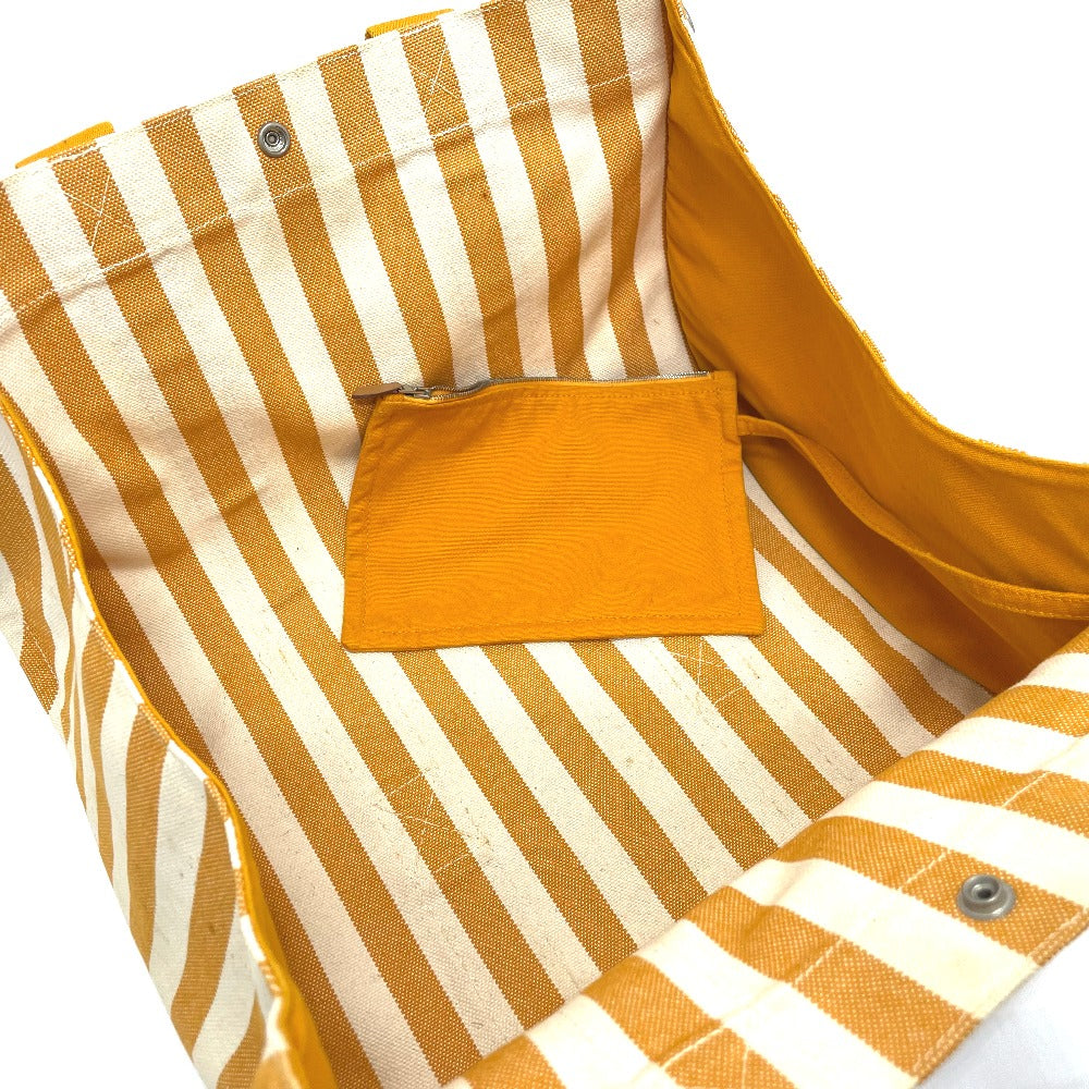 HERMES Tote Bag cotton Orange Cannes border Women  d