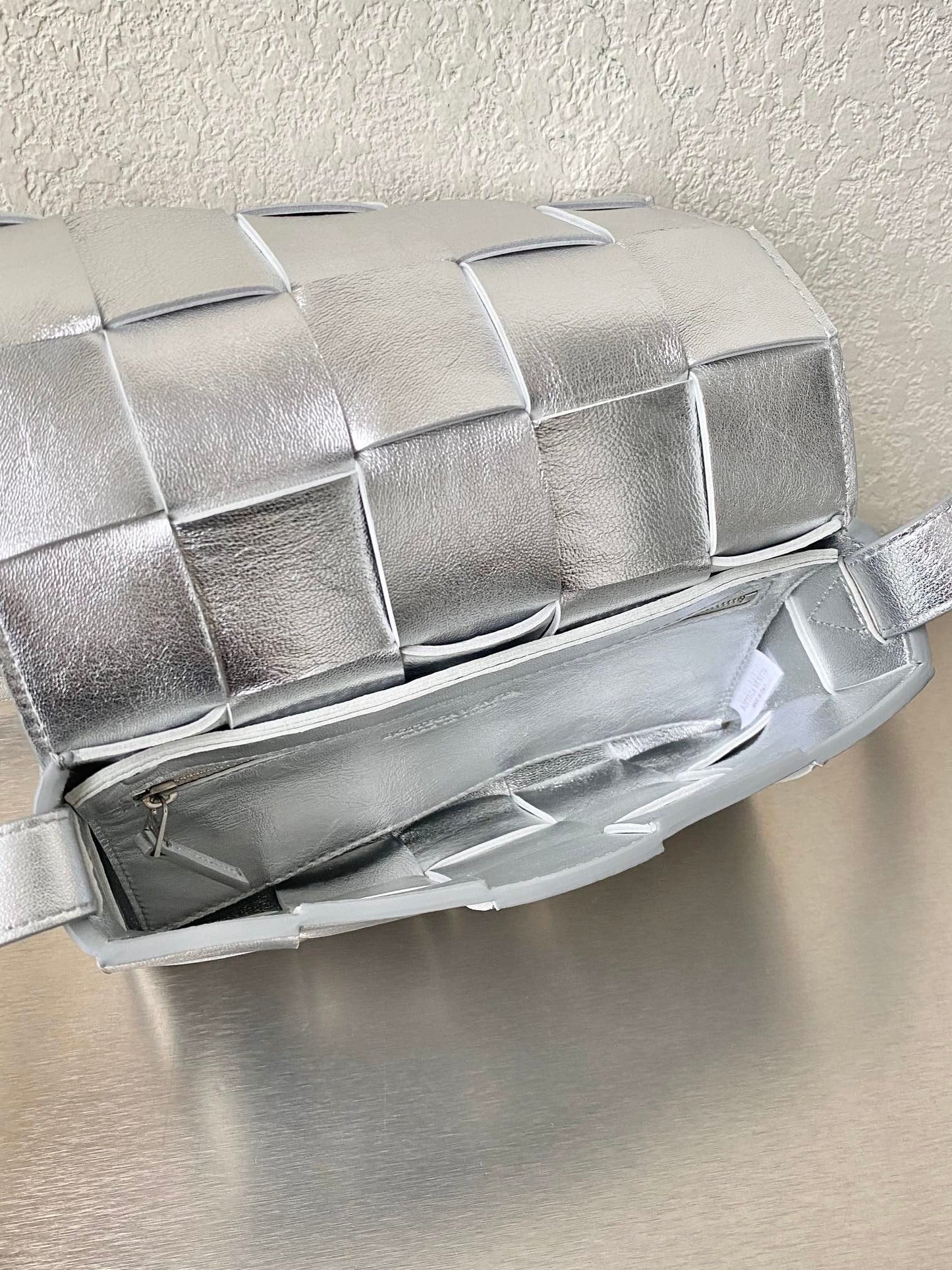 Top Quality Cassette Crossbody Bag Silver, For Women, Bags 9.1in/23cm 