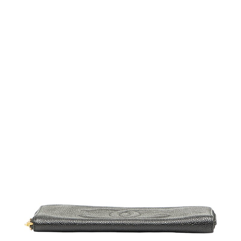 Chanel Coco Mark Caviar Skin Long Wallet