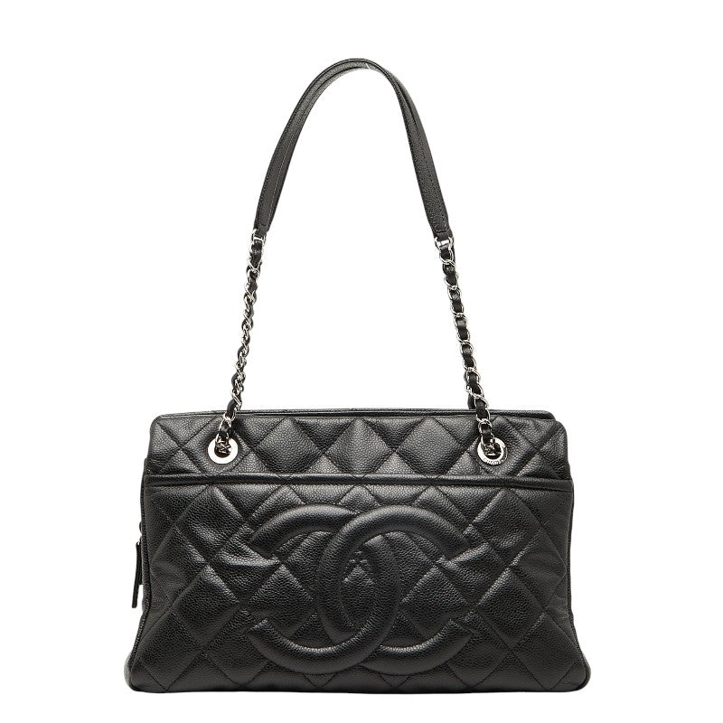 Chanel Coco Mark Matelasse Caviar Skin Chain Tote Bag