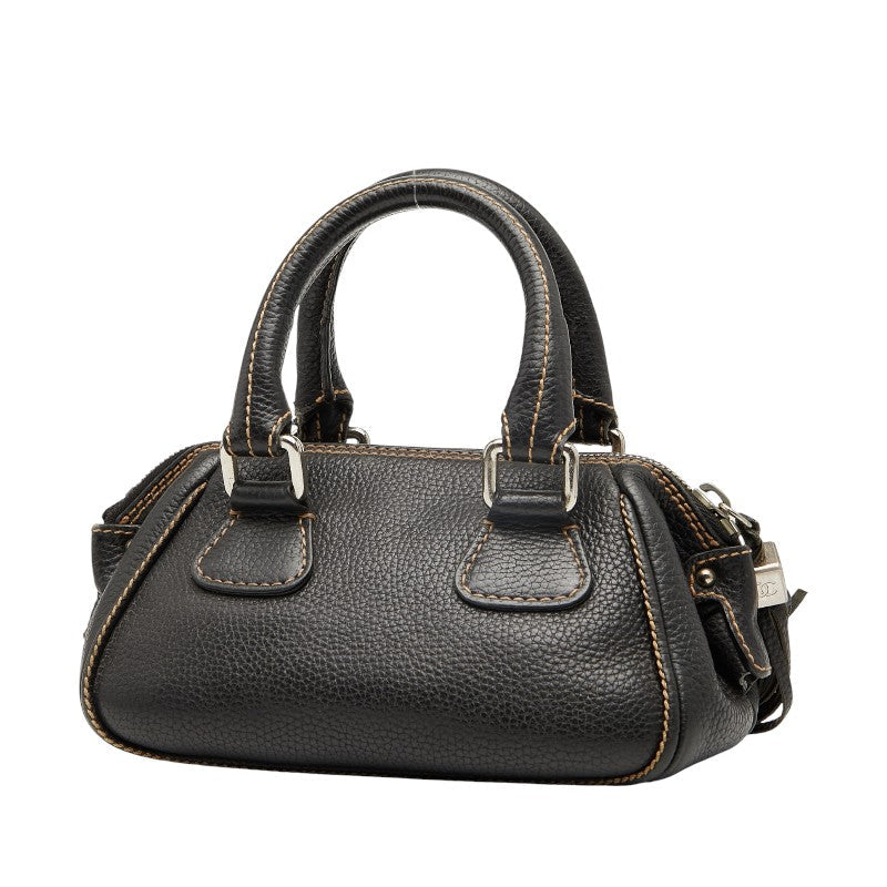 Chanel Logo Fringe Caviar Mini Boston Bag