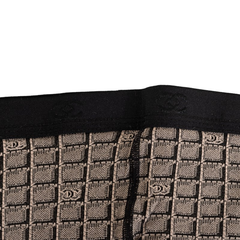 Chanel Block Check Coco Mark Tights Gray Cotton