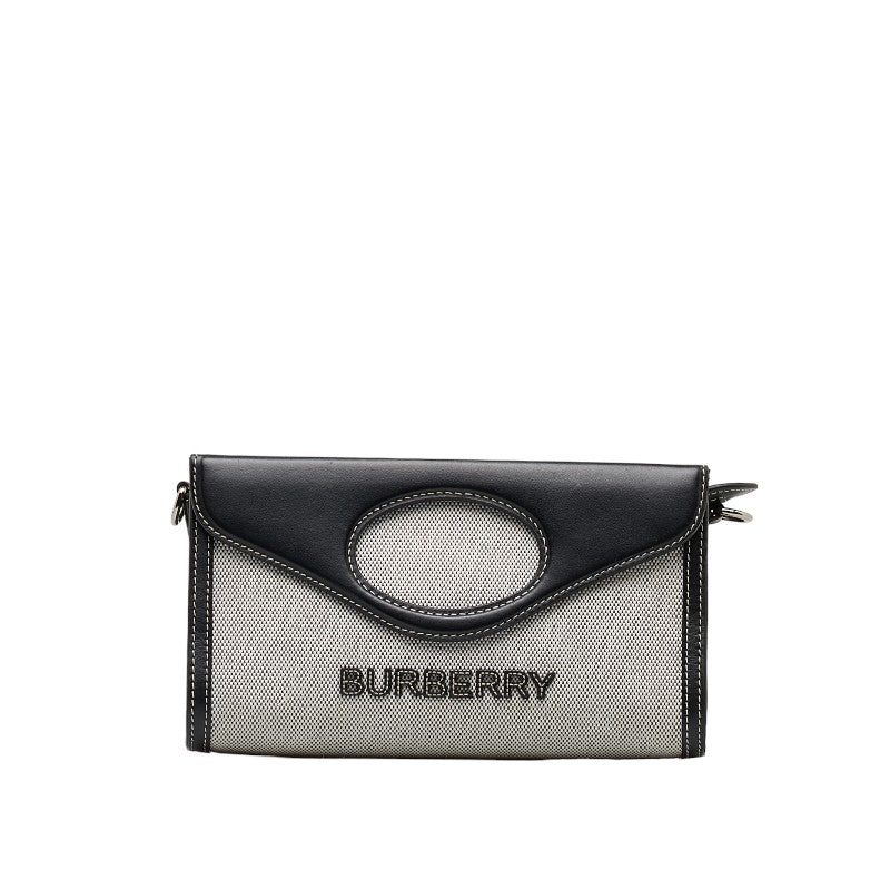 Burberry Logo Horseferry Cotton Canvas Leather 2way Bag