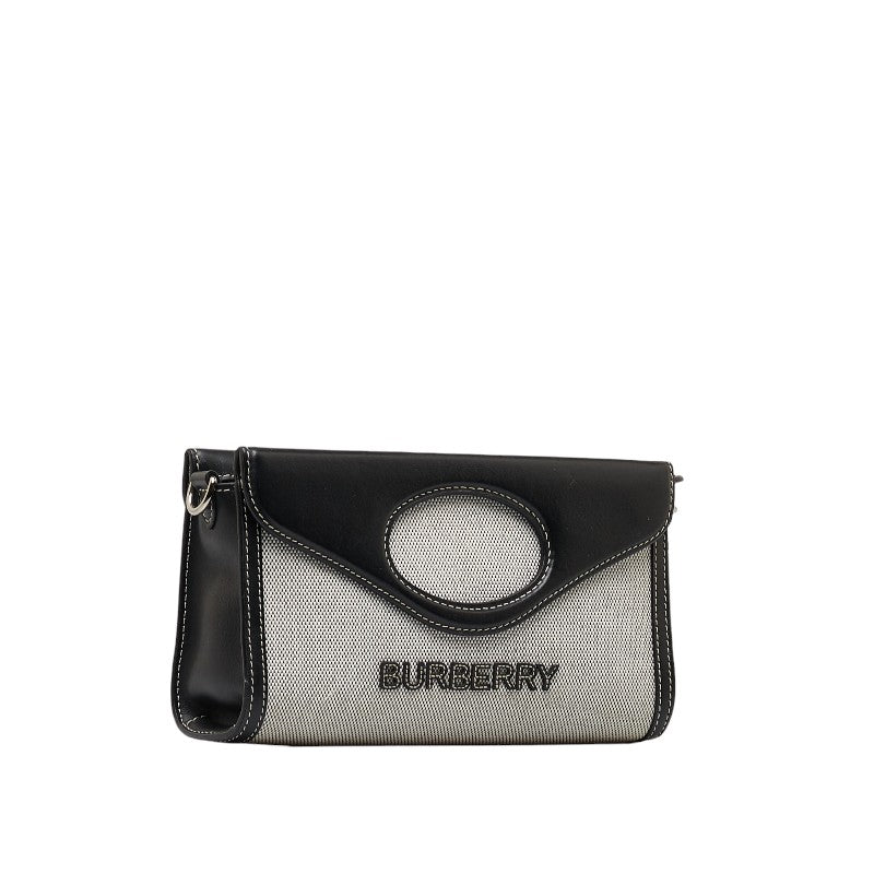 Burberry Logo Horseferry Cotton Canvas Leather 2way Bag