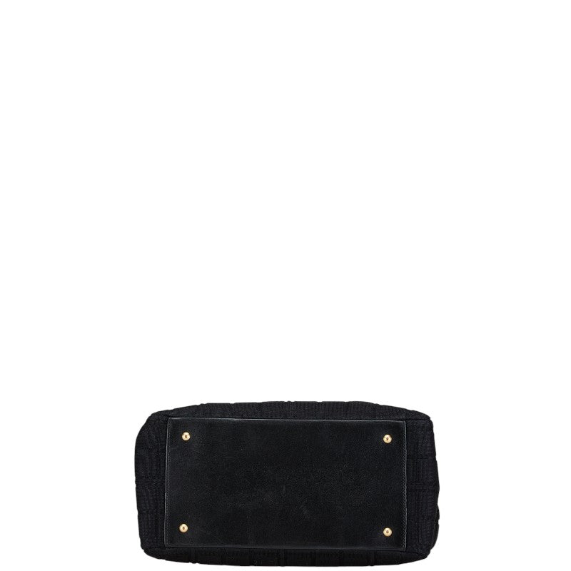 Chanel Coco Mark Choco Bar Canvas Leather Tote Bag
