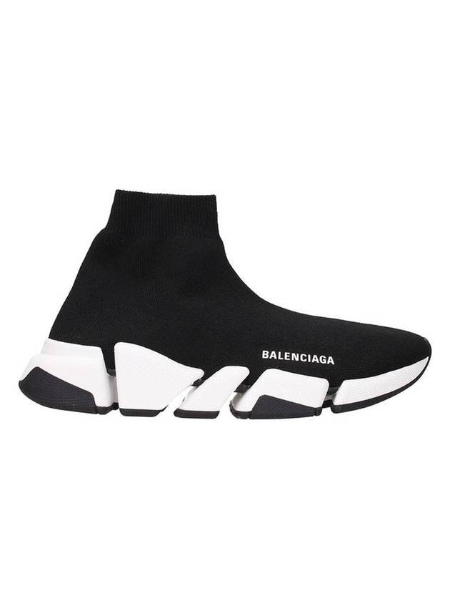 Luxury Balenciaga Trending 2025 WoMen's Speed 2.0 Trainer Black Knit White Sole High Top Sneakers Black
