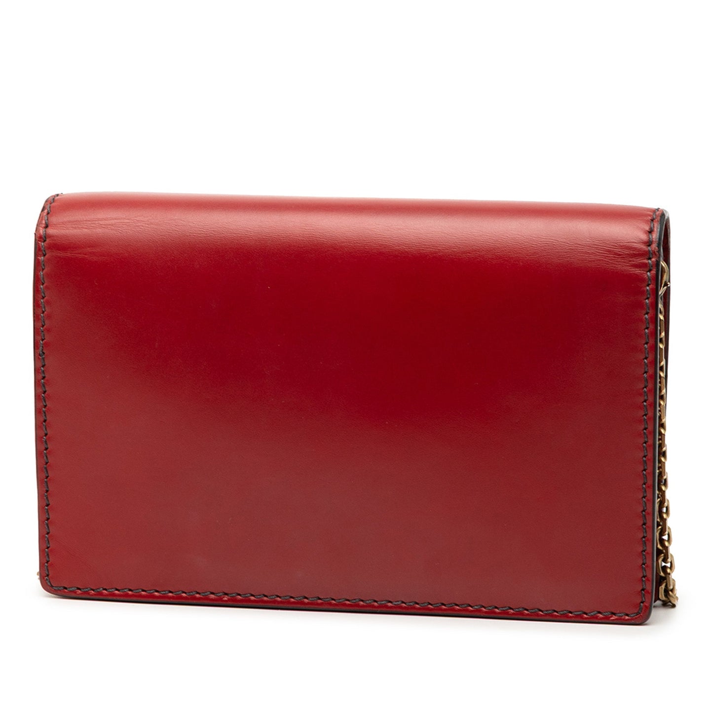 Red Dior Calfskin J Adior Wallet On Chain Crossbody Bag