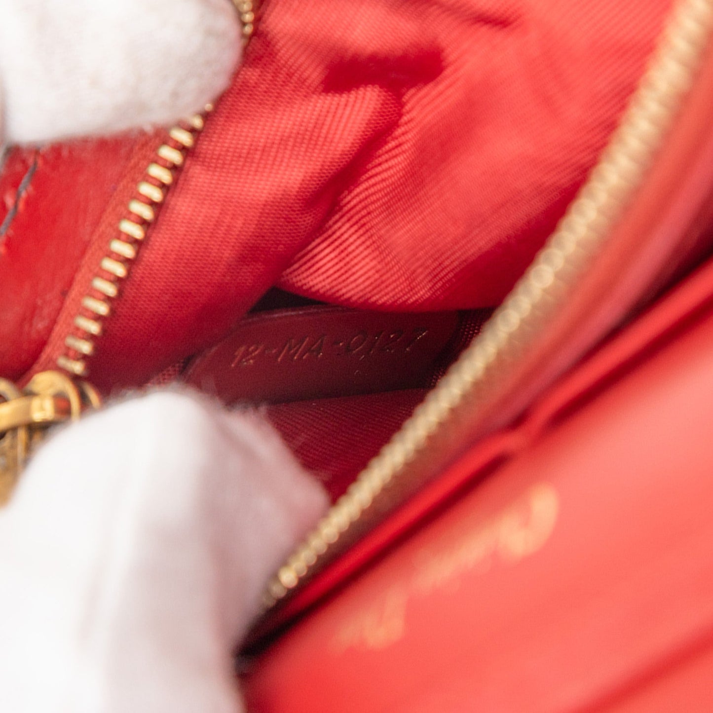 Red Dior Calfskin J Adior Wallet On Chain Crossbody Bag