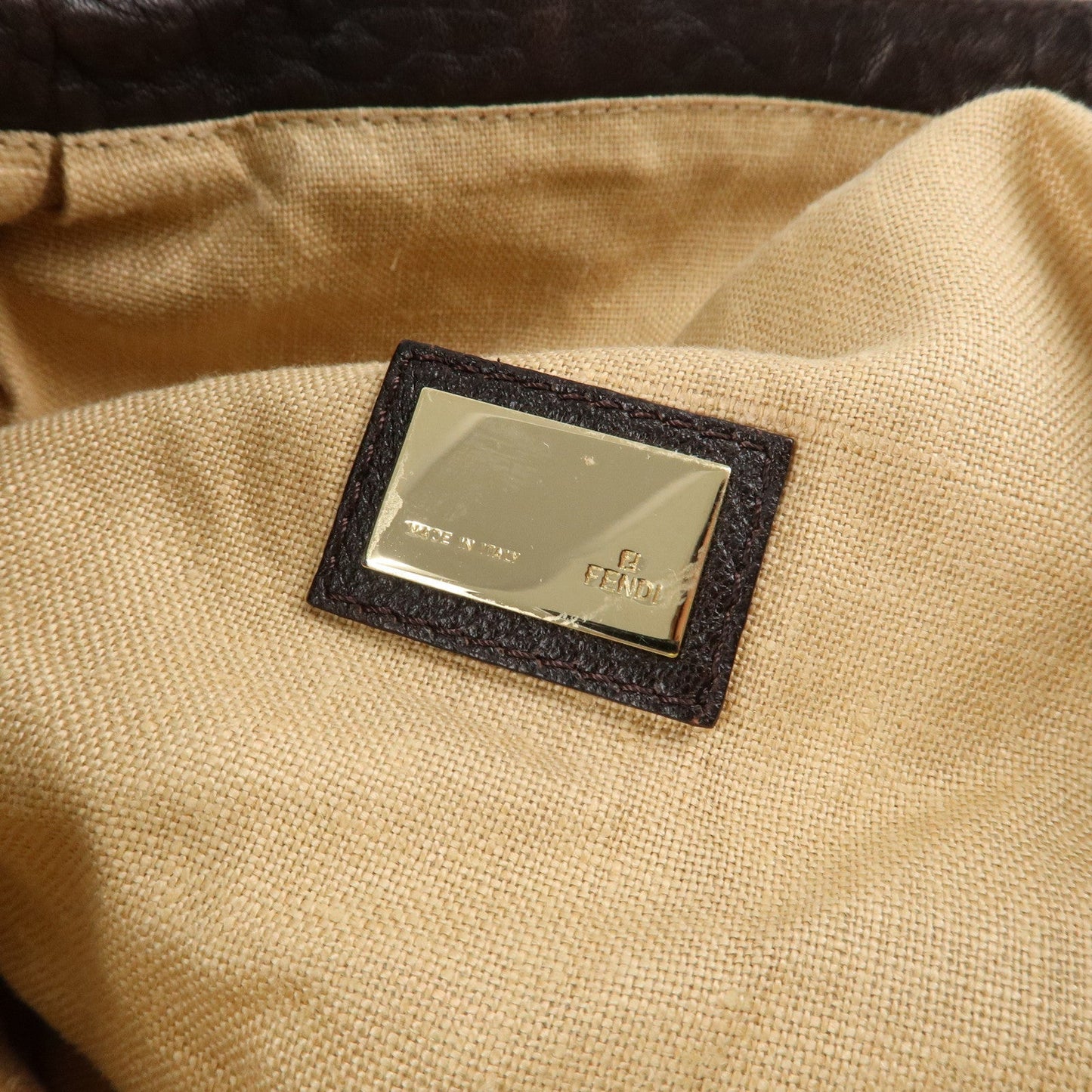 FENDI Zucca Canvas Leather Spy Bag Brown Black 8BR511  d