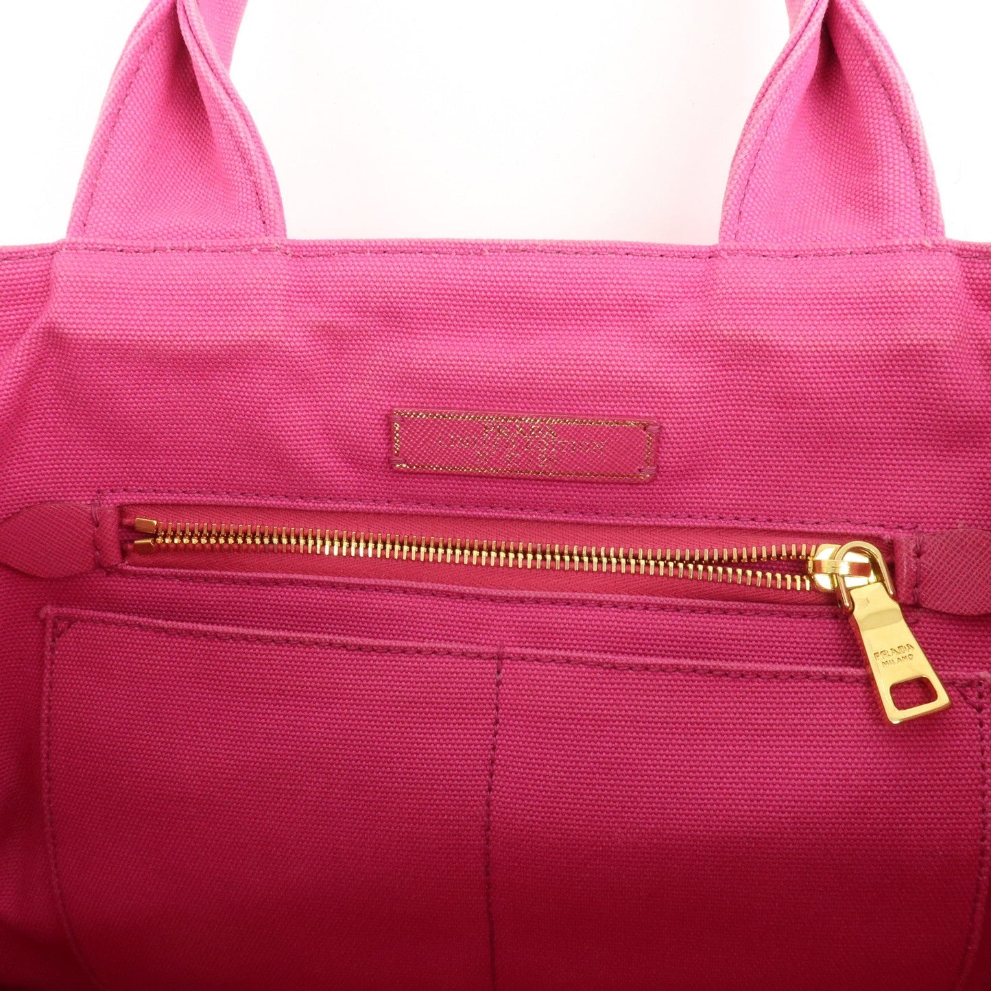 PRADA Canapa Canvas Tote Bag Limited Edition Pink Orange B1877I  d
