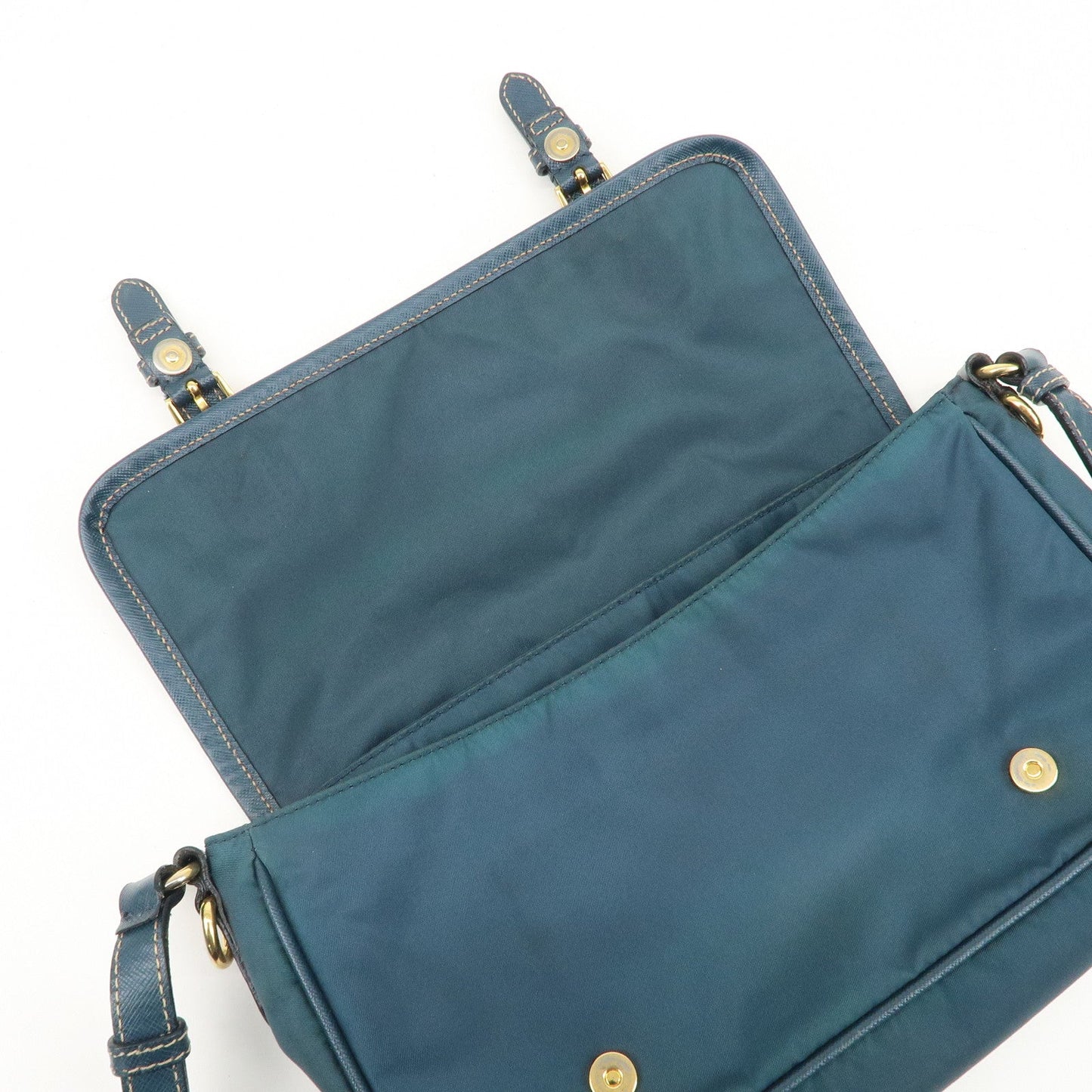 PRADA Nylon Leather Shoulder Bag Crossbody Bag Green BT0772  d
