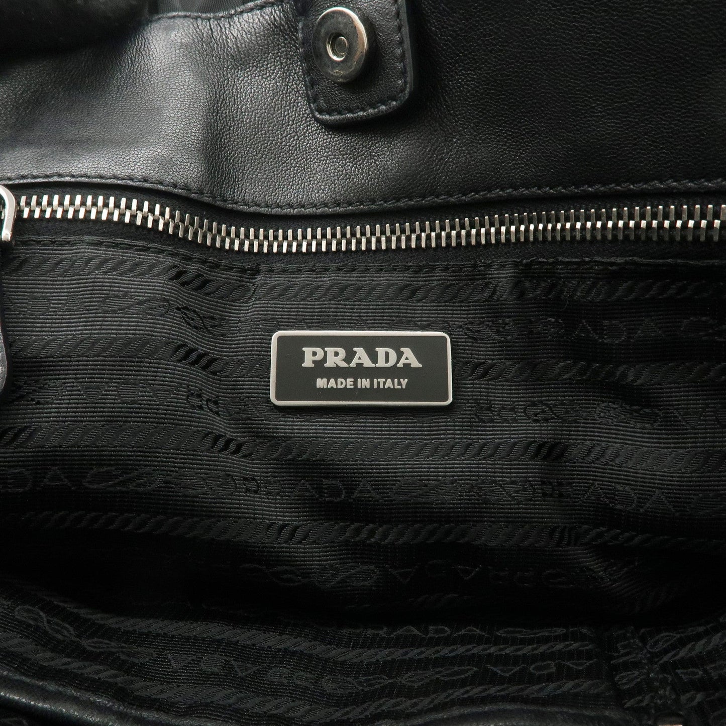 PRADA Logo Nylon Leather Gathered Shoulder Bag BN1616  d