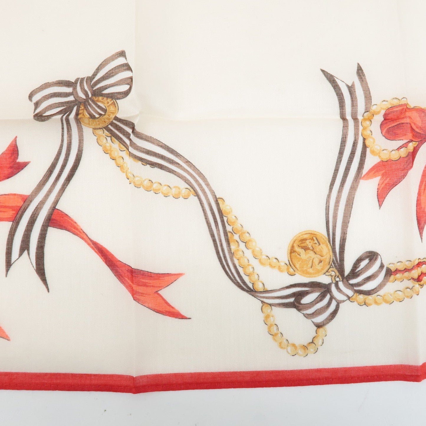 FENDI Set of 5 Cotton 100% Handkerchief Red Pink Brown Beige White  d