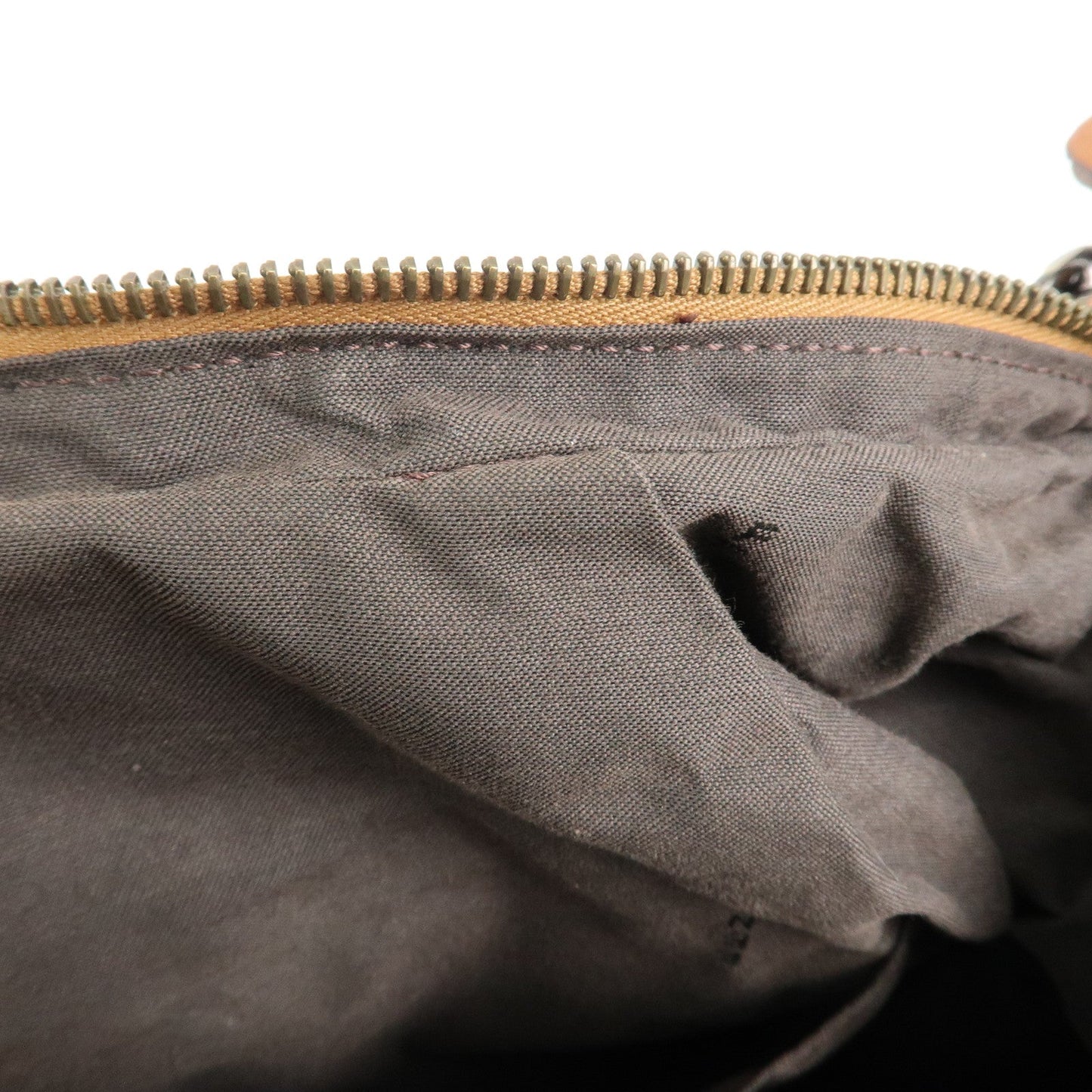 FENDI Leather Patent Leather Chain Shoulder Bag Brown 8BR563  d