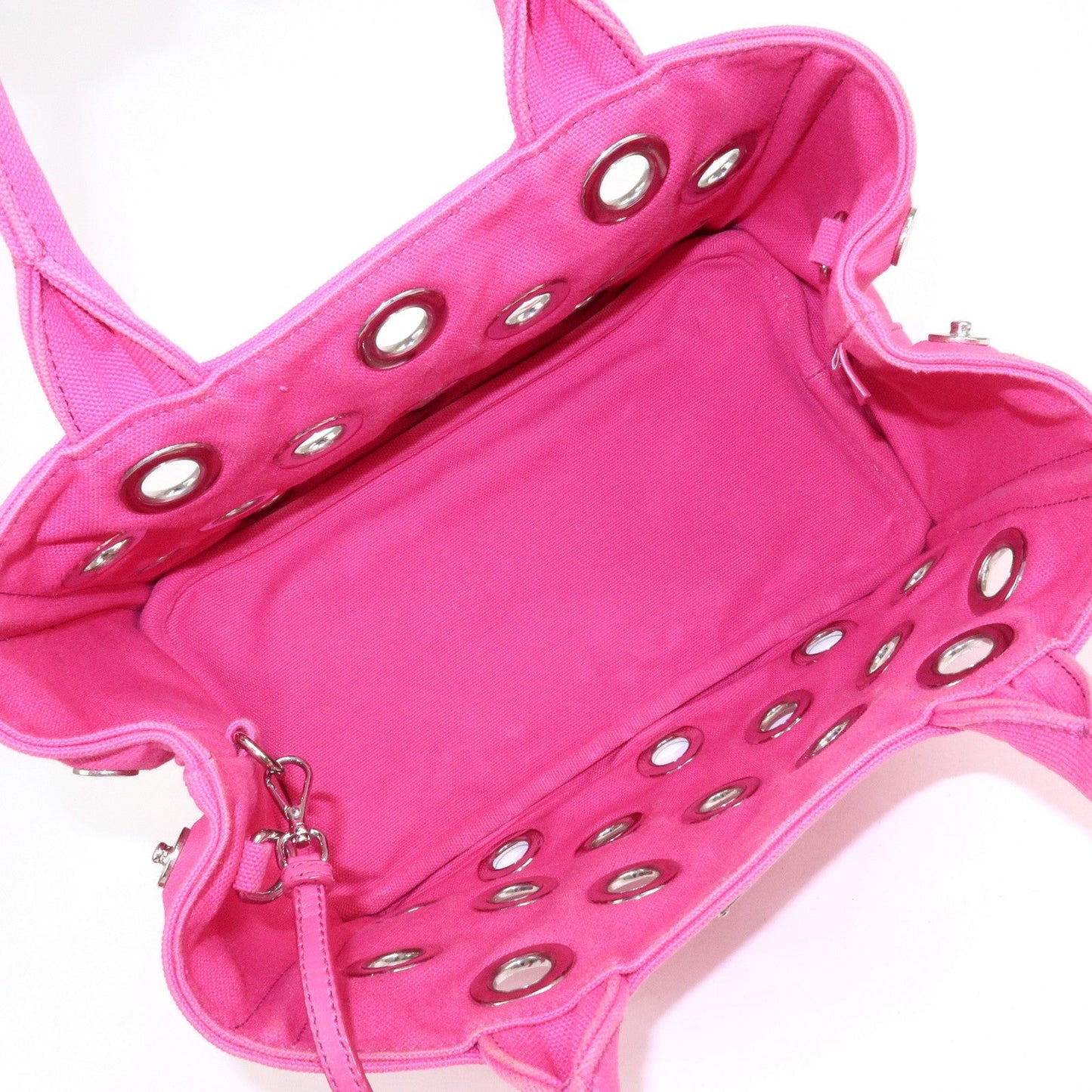 PRADA Canapa Mini Canvas 2Way Bag Hand Bag Pink 1BG439  d