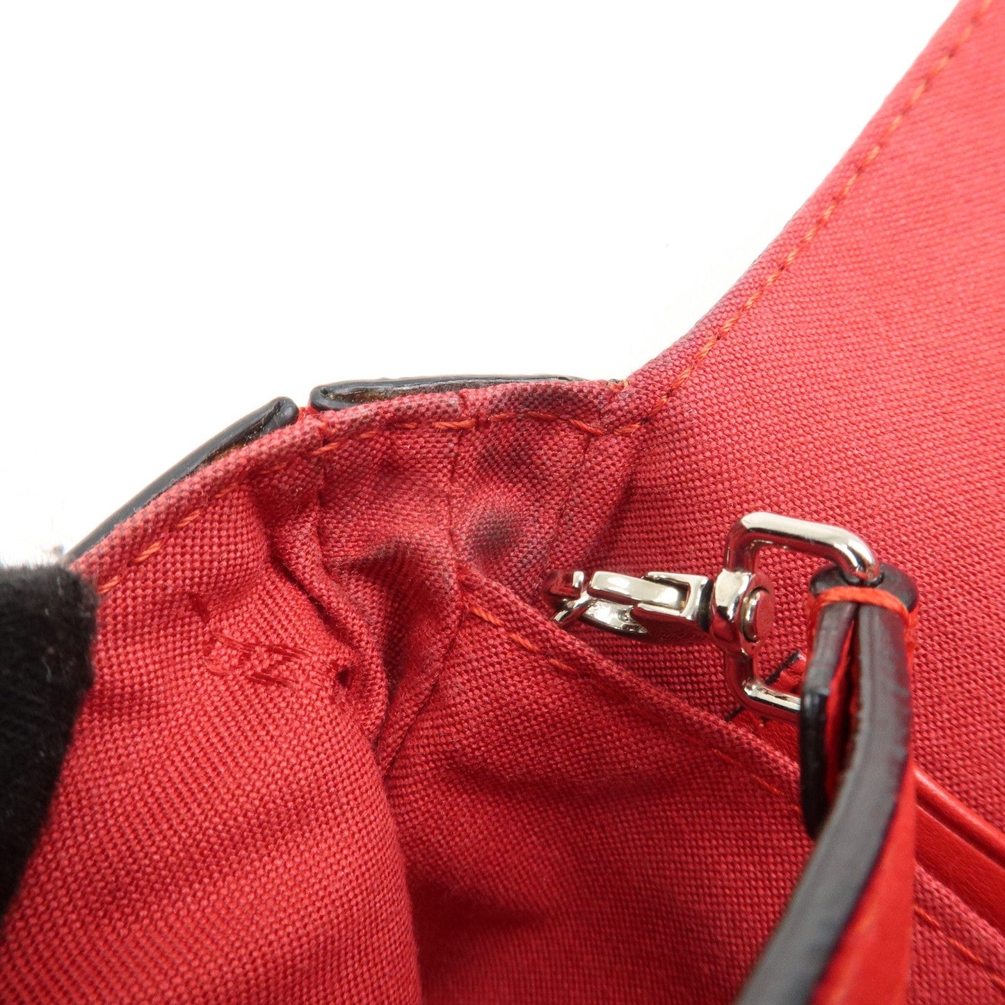 FENDI Micro Baguette Leather Shoulder Bag Red 8M0354  d