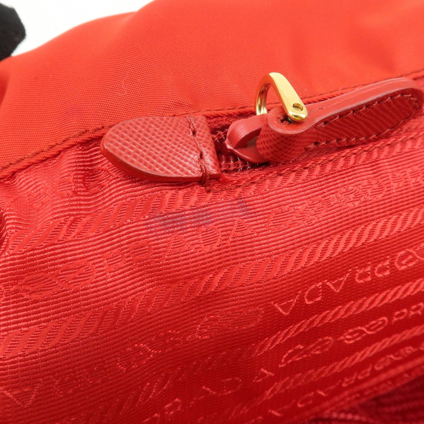 PRADA Nylon Leaather Panda Tote Bag Shoudler Bag Red BR4249  d