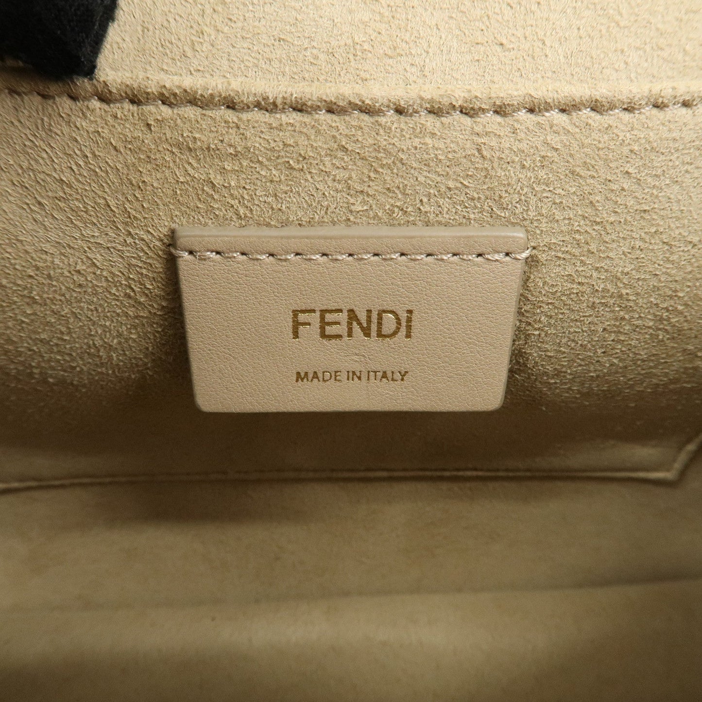 FENDI Zucca KAN I Leather 2Way Bag Hand Bag Brown Black 8BT283  d