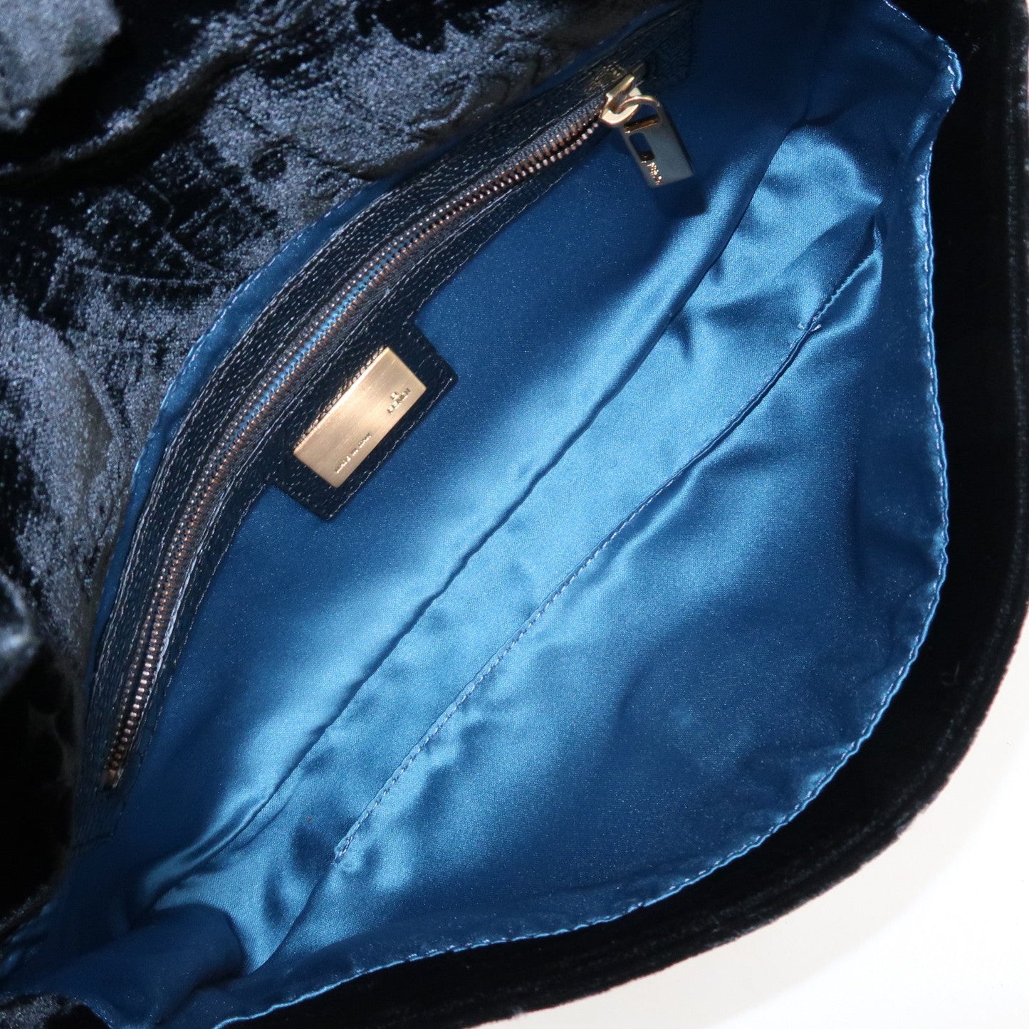 FENDI Mamma Baguette Polyester Leather Shoulder Bag Black 8BR000  d