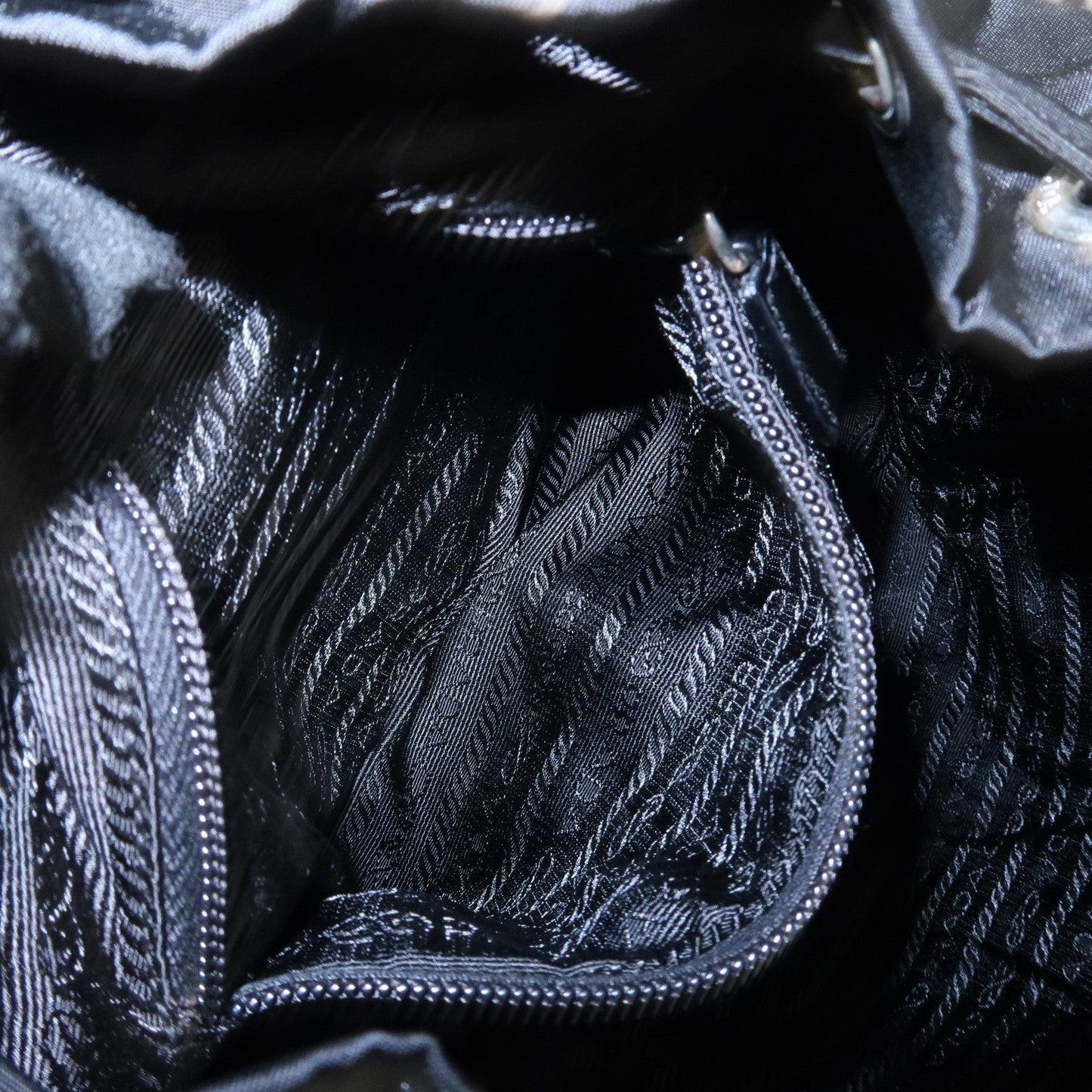 PRADA Triangle Logo Nylon Leather Back Pack Black B5885  d