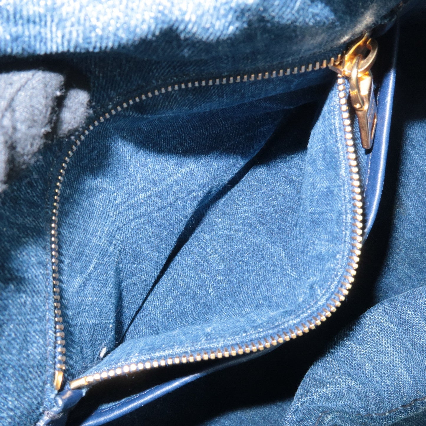 PRADA Canapa Large Canvas Tote Bag Hand Bag Denim Blue B1872B  d