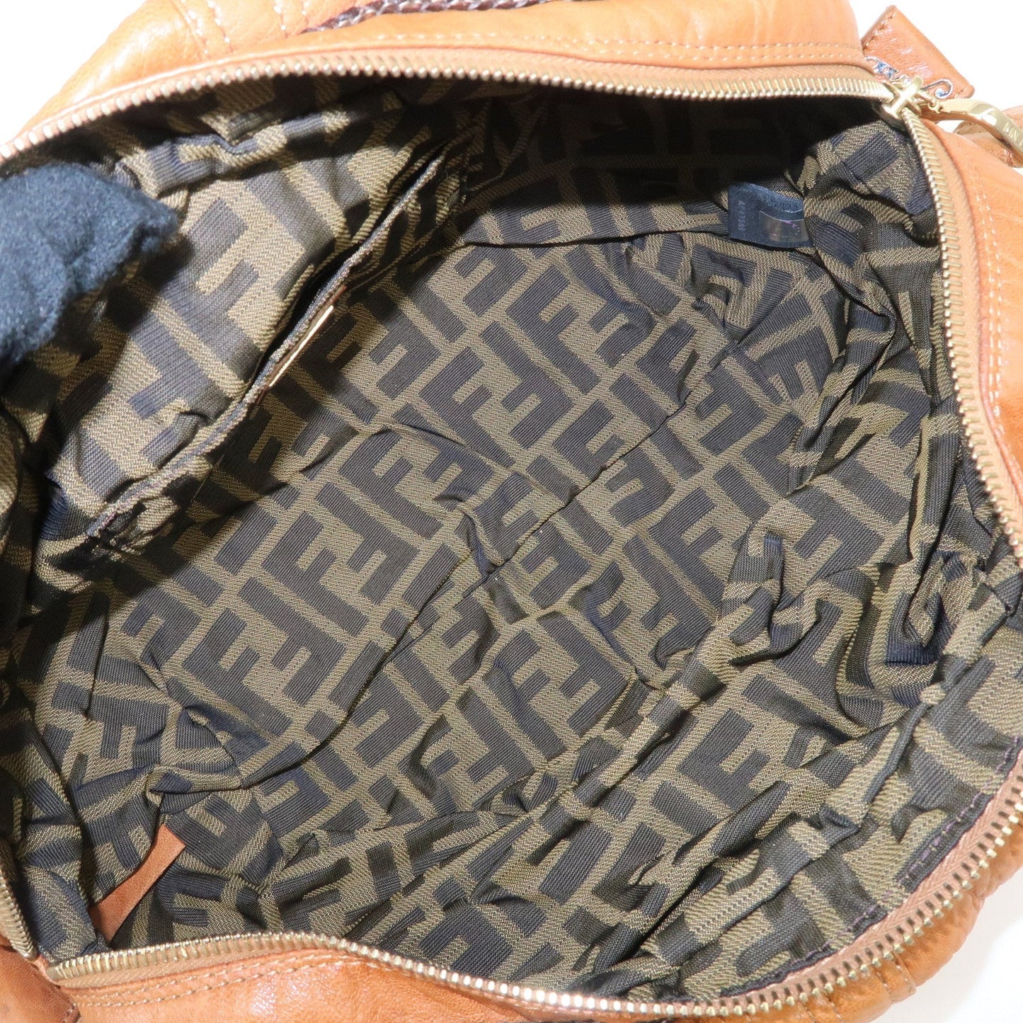 FENDI Leather Mini Spy Bag Hand Bag Brown Dark Brown 8BL078  d