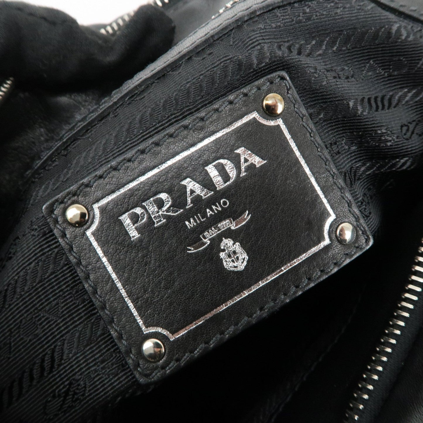 PRADA Soft Calf Leather Shoulder Bag Black BR3795  d